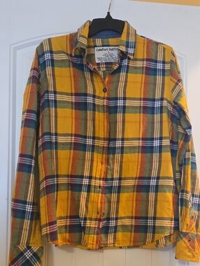 Yellow Plaid Button-Down Shirt